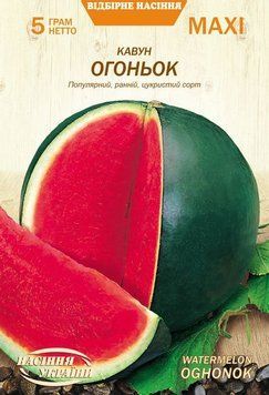 Насіння МАКСІ Кавун ОГОНЬОК [5г] (Насіння України), 5 г